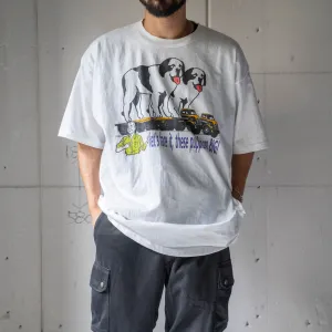 1990s white color 'BIG DOGS' print T-shirt -single stitch-