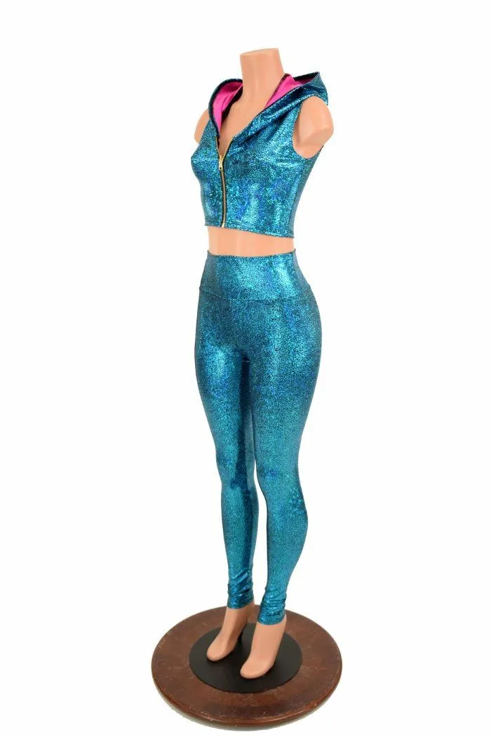 2PC Mock Dragon Catsuit (Leggings & Crop)