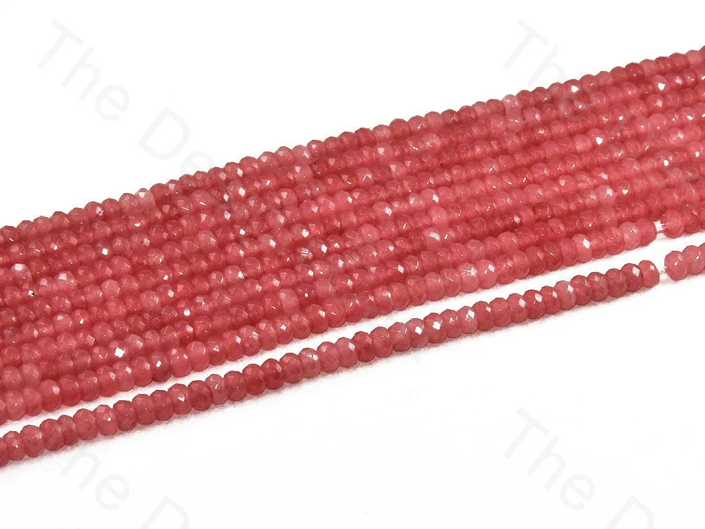 4 mm Pale Red Rondelle Jade Quartz Stones