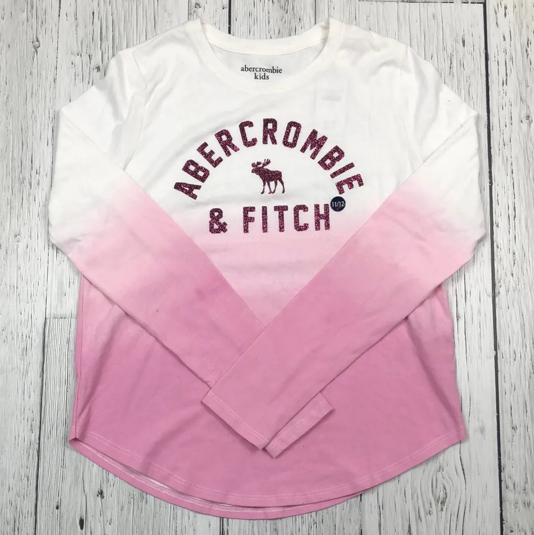 Abercrombie & Finch pink white long sleeve - Girl 11-12