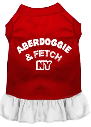 Aberdoggie Ny Screen Print Dress Red With White Xxxl (20)