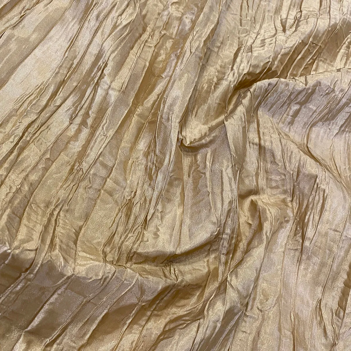 Accordion Taffeta Wholesale Fabric in Taupe Gold