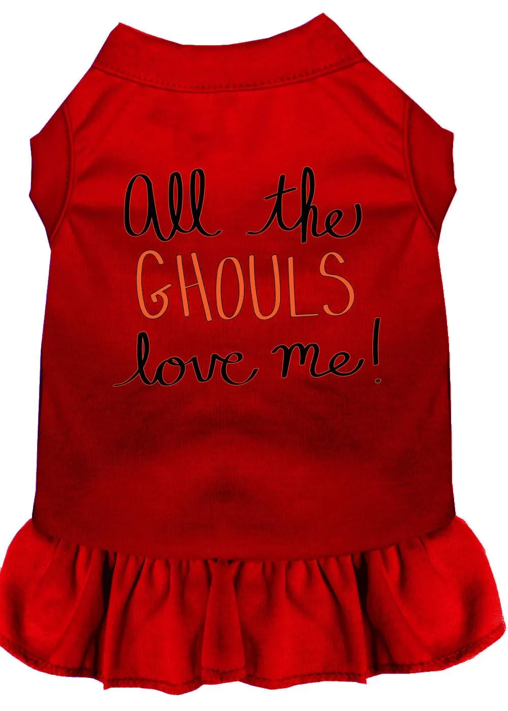 All The Ghouls Screen Print Dog Dress Red Xxl (18)