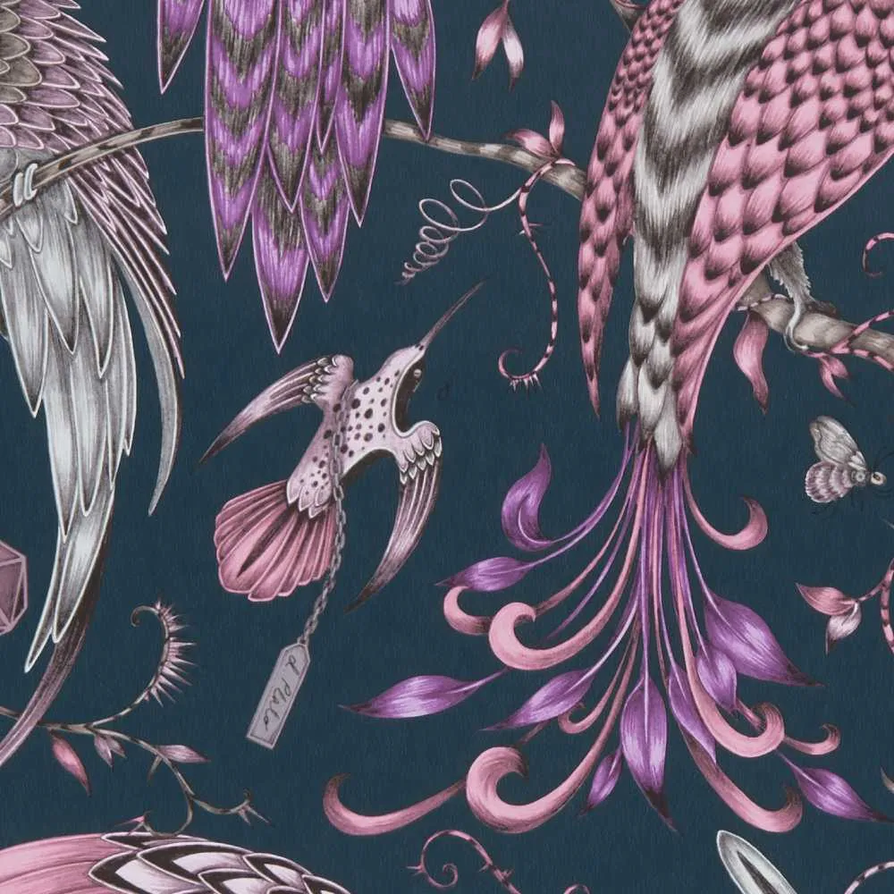 Audubon Wallpaper - Pink - Emma J Shipley