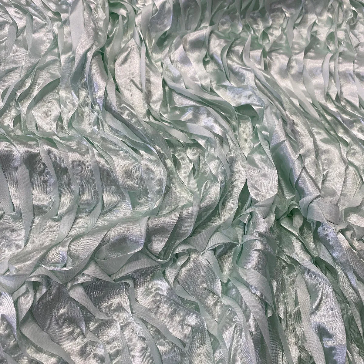 Austrian Wave Satin Wholesale Fabric in Mint