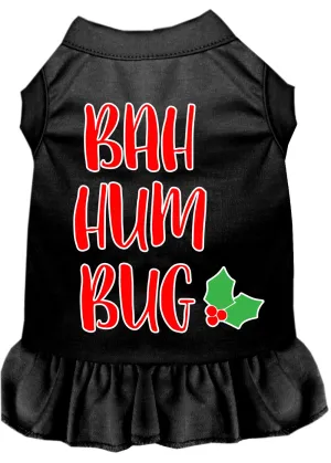 Bah Humbug Screen Print Dog Dress Black Lg