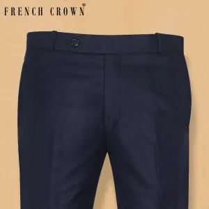 Berry Blue Diamond Textured Trouser