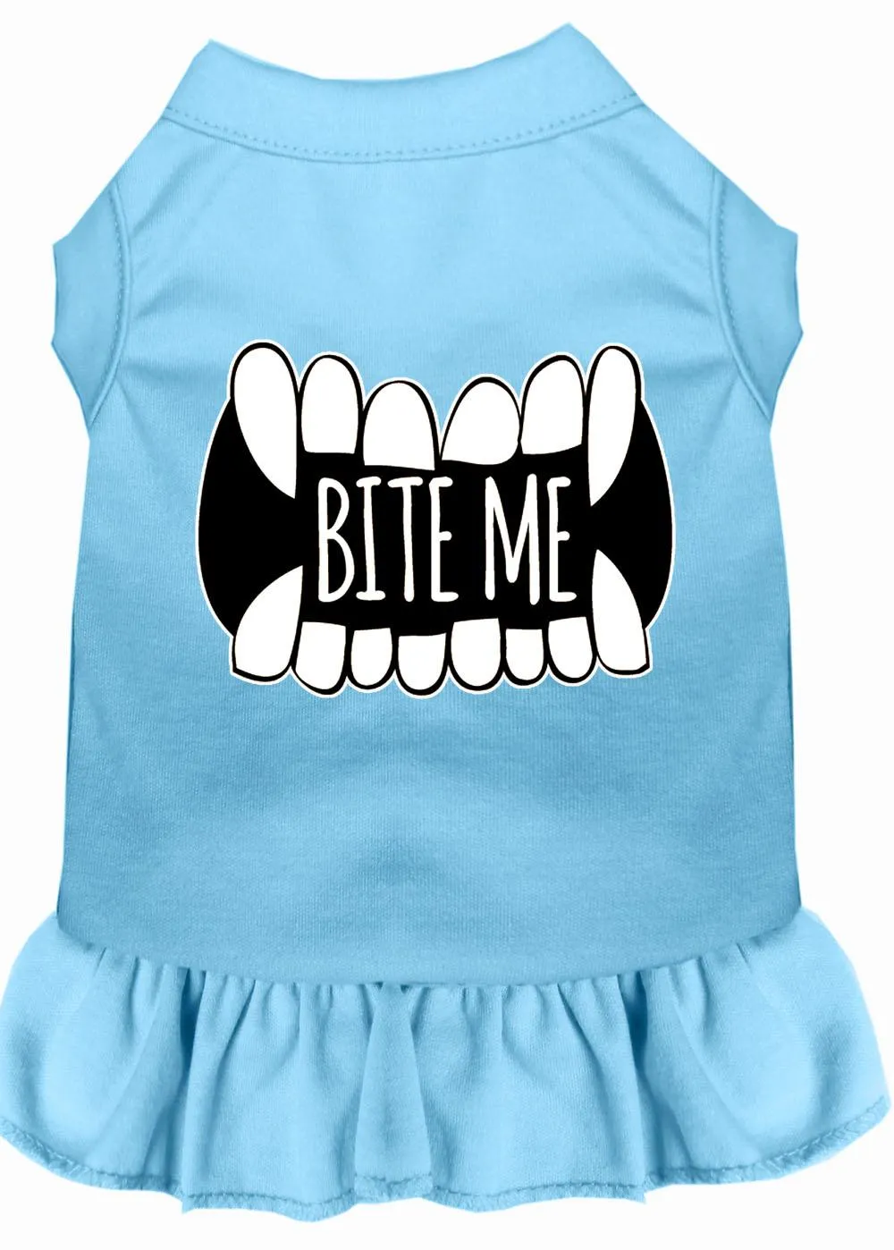 Bite Me Screen Print Dog Dress Baby Blue Lg (14)