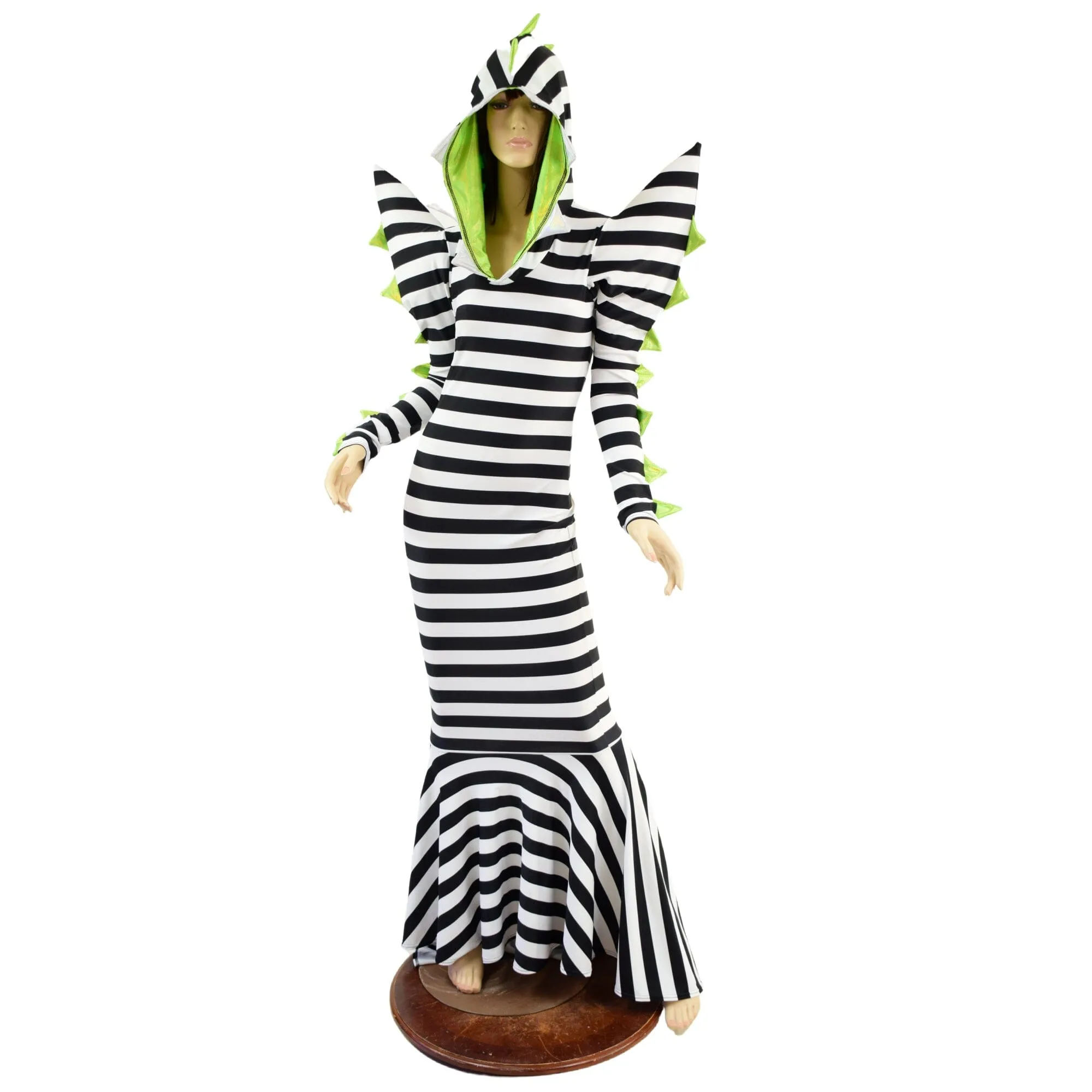 Black and White Striped Sand Worm Gown with TEETH