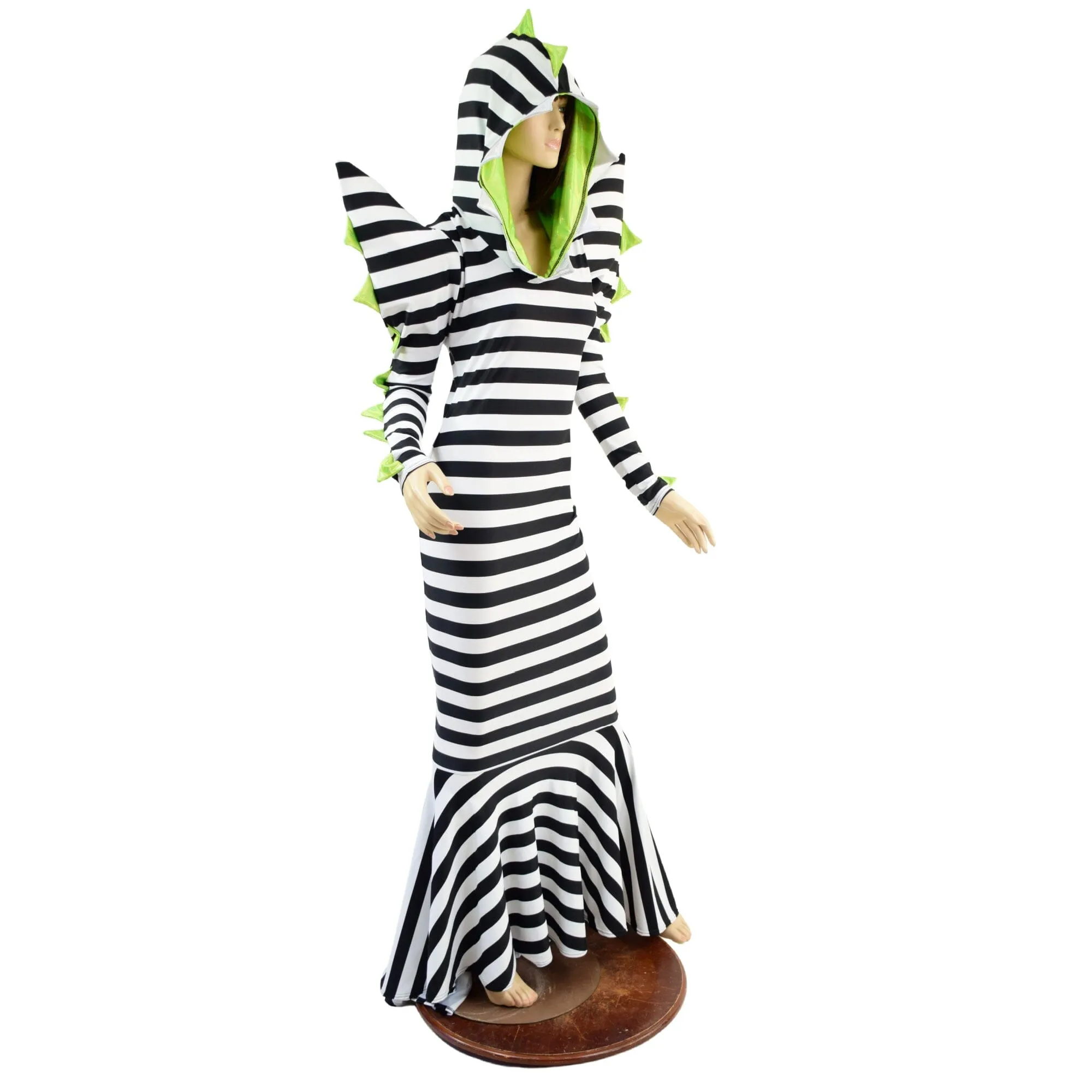 Black and White Striped Sand Worm Gown with TEETH