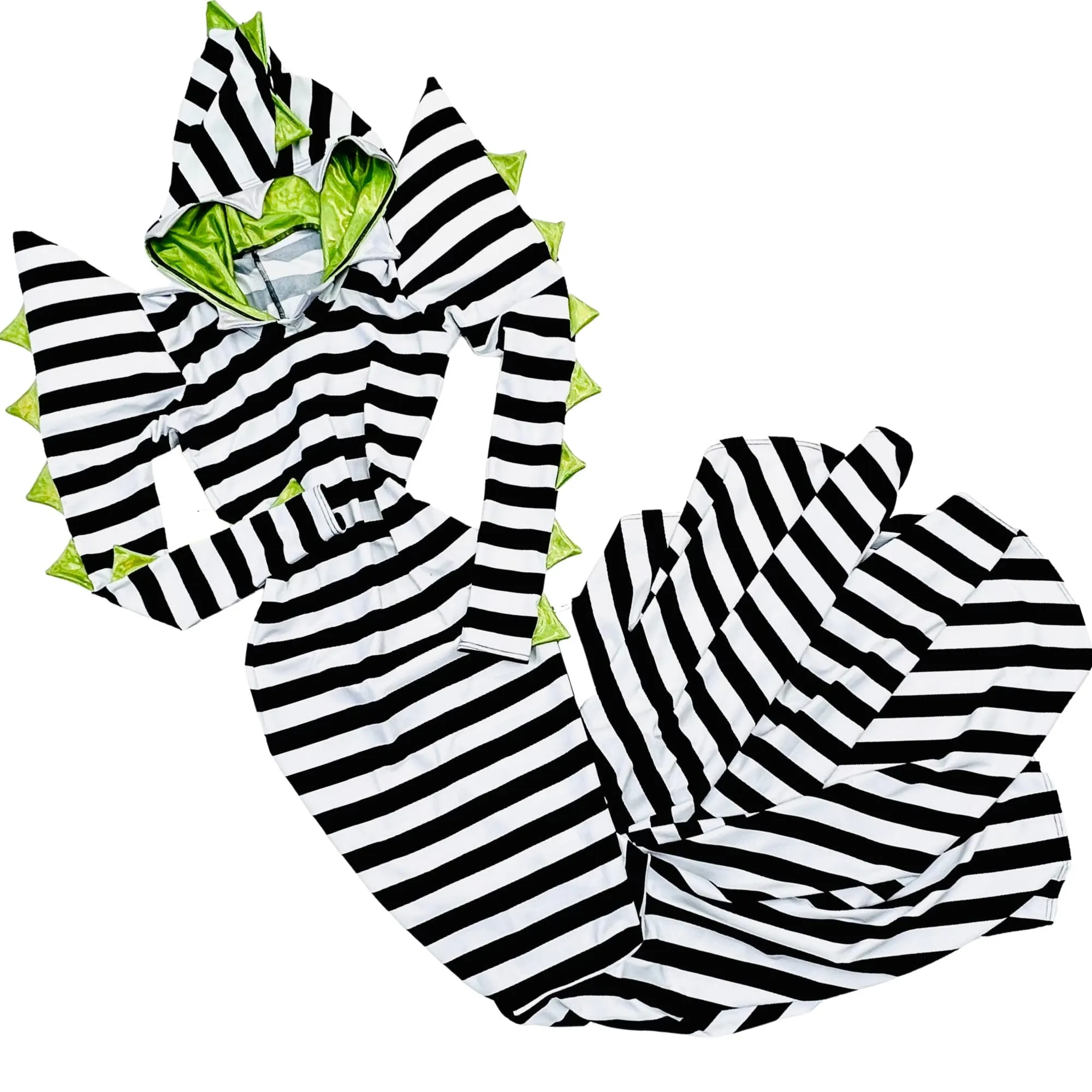 Black and White Striped Sand Worm Gown with TEETH