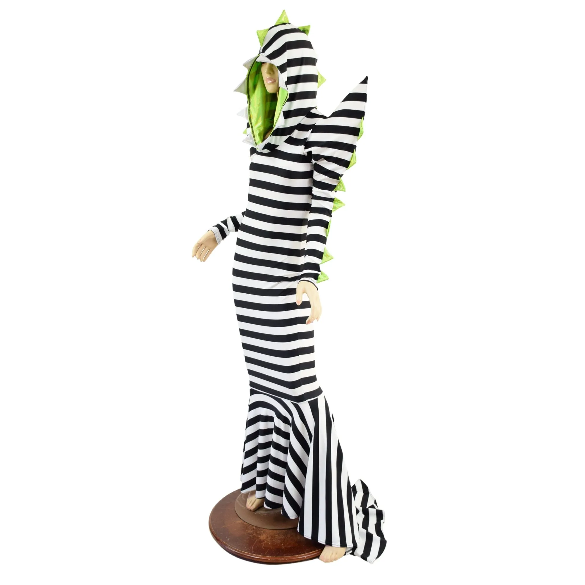 Black and White Striped Sand Worm Gown with TEETH