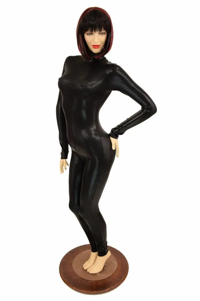 Black Mystique Turtle Neck Catsuit