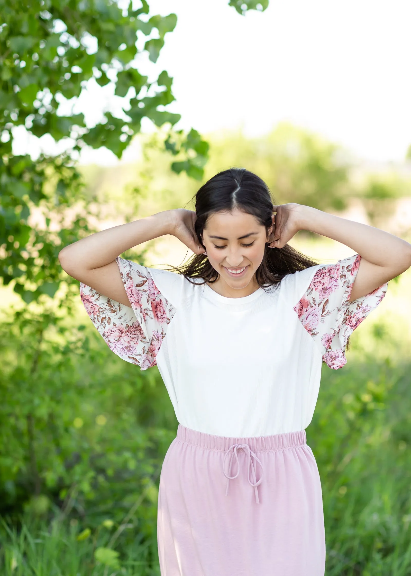 Blush Hi-Lo Knit Midi Skirt - FINAL SALE