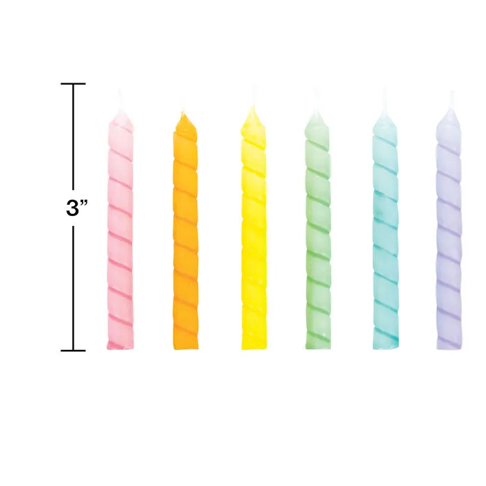 Bulk Pastel Large Spiral Candles (144 per Case)