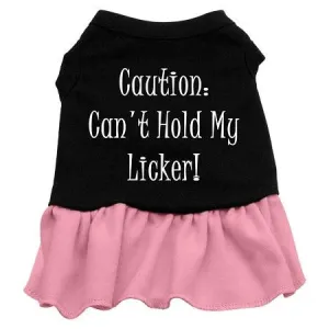 Can't Hold My Licker Screen Print Dress Black with Pink XL (16)