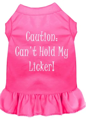 Can't Hold My Licker Screen Print Dress Bright Pink Sm (10)