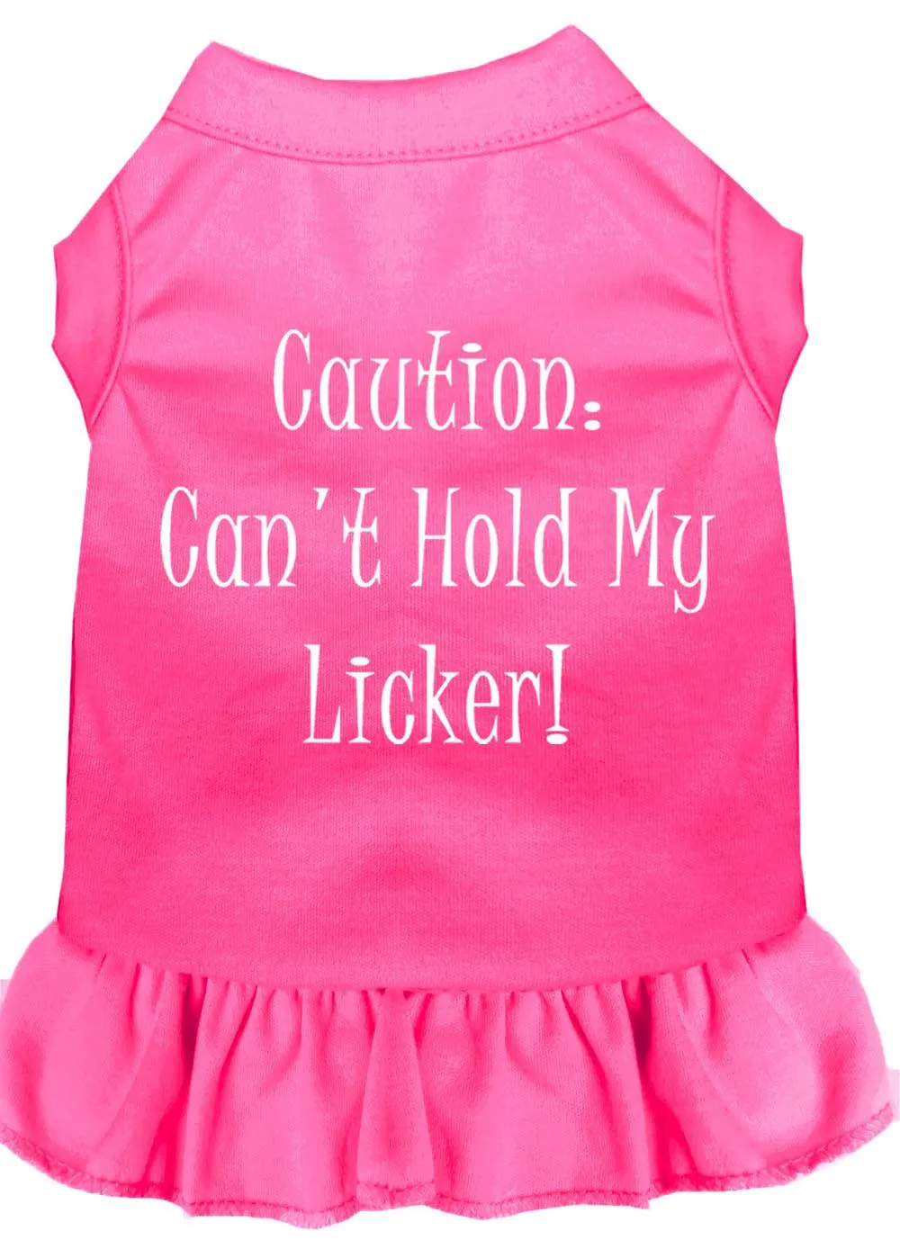 Can't Hold My Licker Screen Print Dress Bright Pink Sm (10)