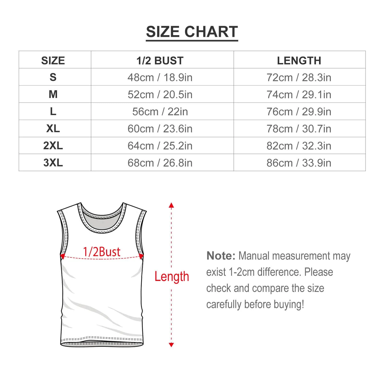 Custom Big Face Black Sleeveless 100% Cotton T-Shirt Personalized Men's All Over Print Tank Top