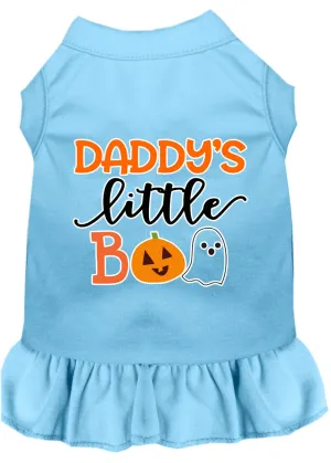 Daddy's Little Boo Screen Print Dog Dress Baby Blue Xl