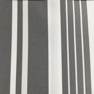 Gray White Multi Striped Oak 100% Waterproof Outdoor Canvas Patio Fabric