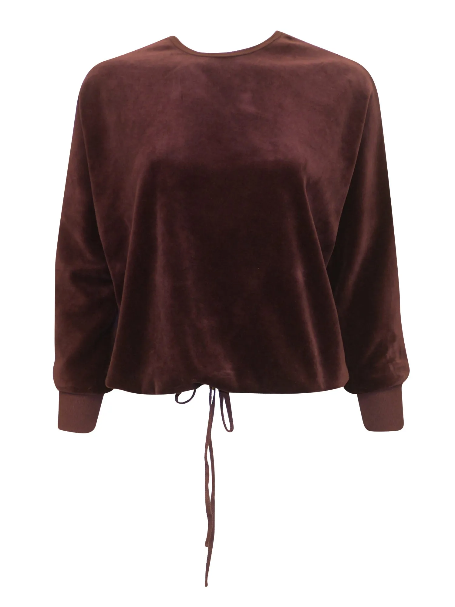 Hard Tail Velour Slouchy Drawstring Pullover Top (Style V-217)