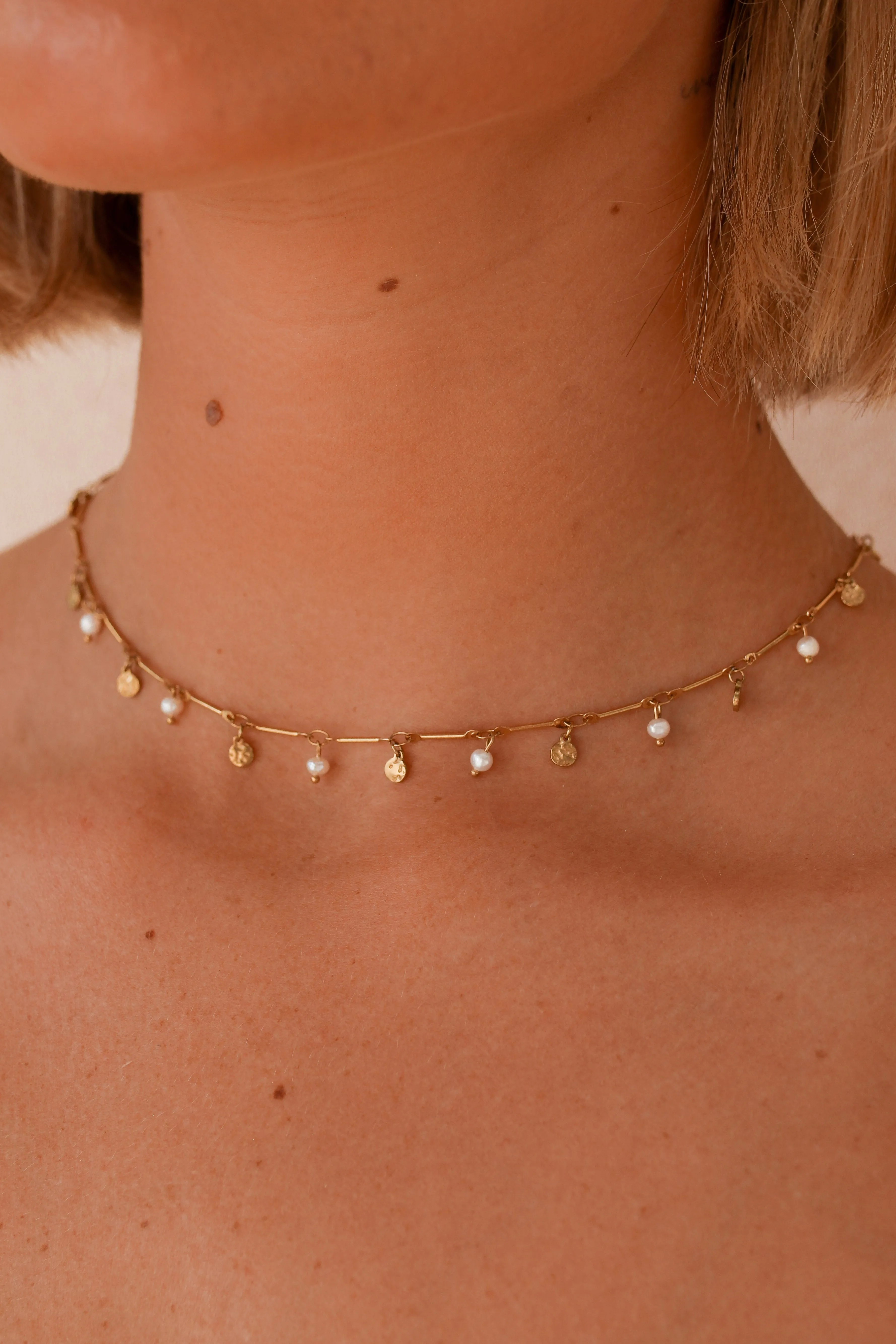 Madeline - Stainless Steel Pearl Necklace