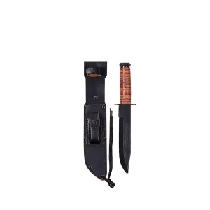 Military Fighting Utility Knife With Leather Handle by Rothco