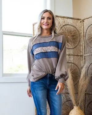 NEW! Liesel Corded Fabric Block Top - Mocha