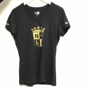 Nola Gold new era Ladies Black Vneck Gold Logo