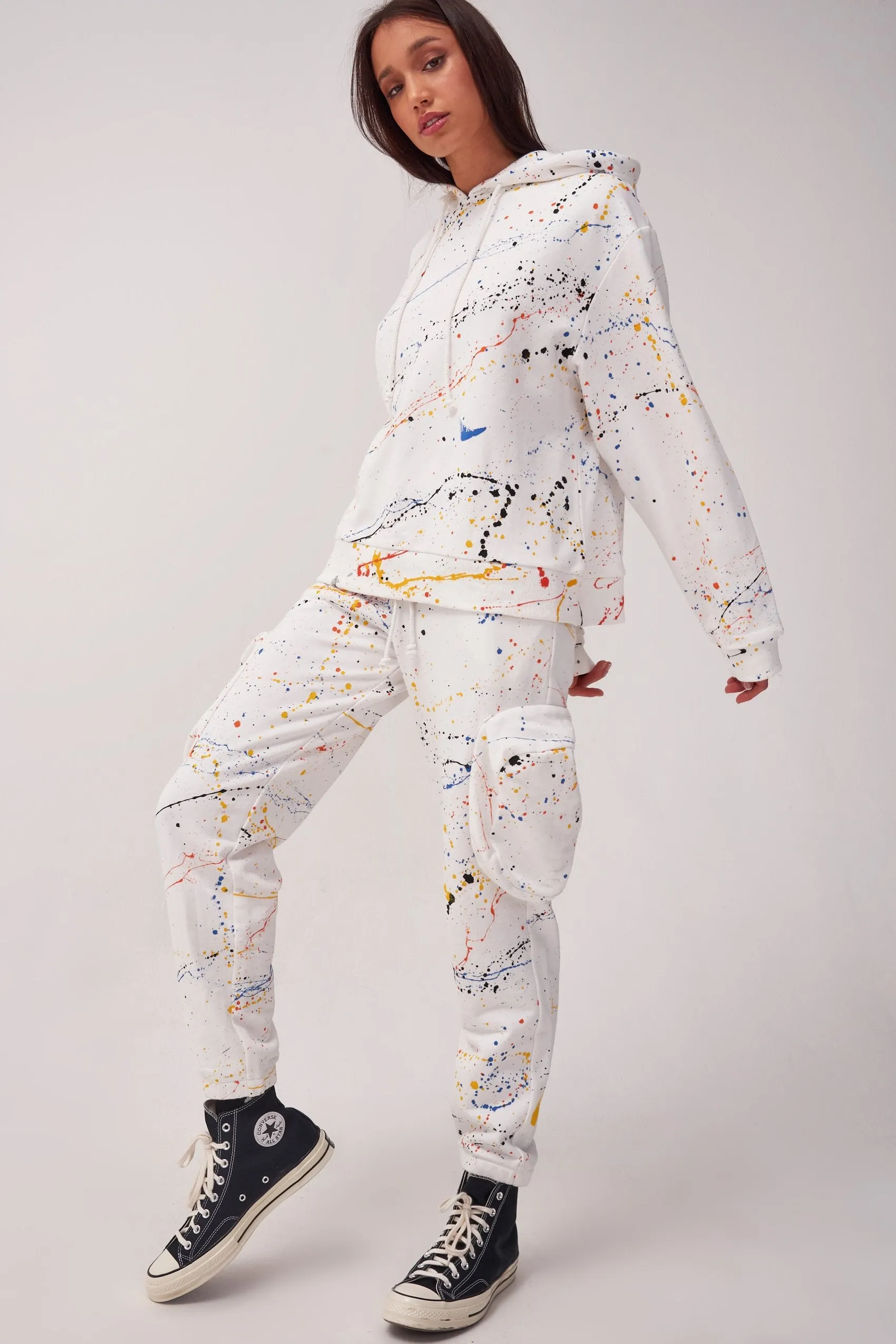 Paint Splatter Cuffed Joggers