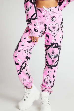 Pink Bandana Print Cuffed Joggers