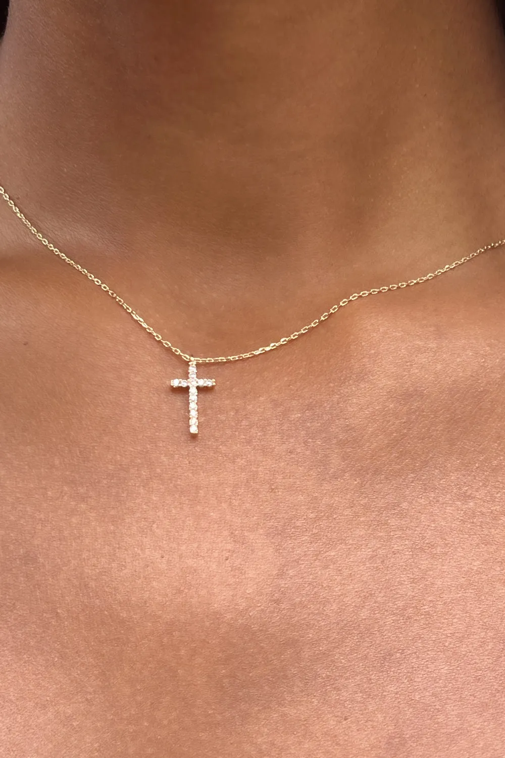 Rhinestone Cross Necklace