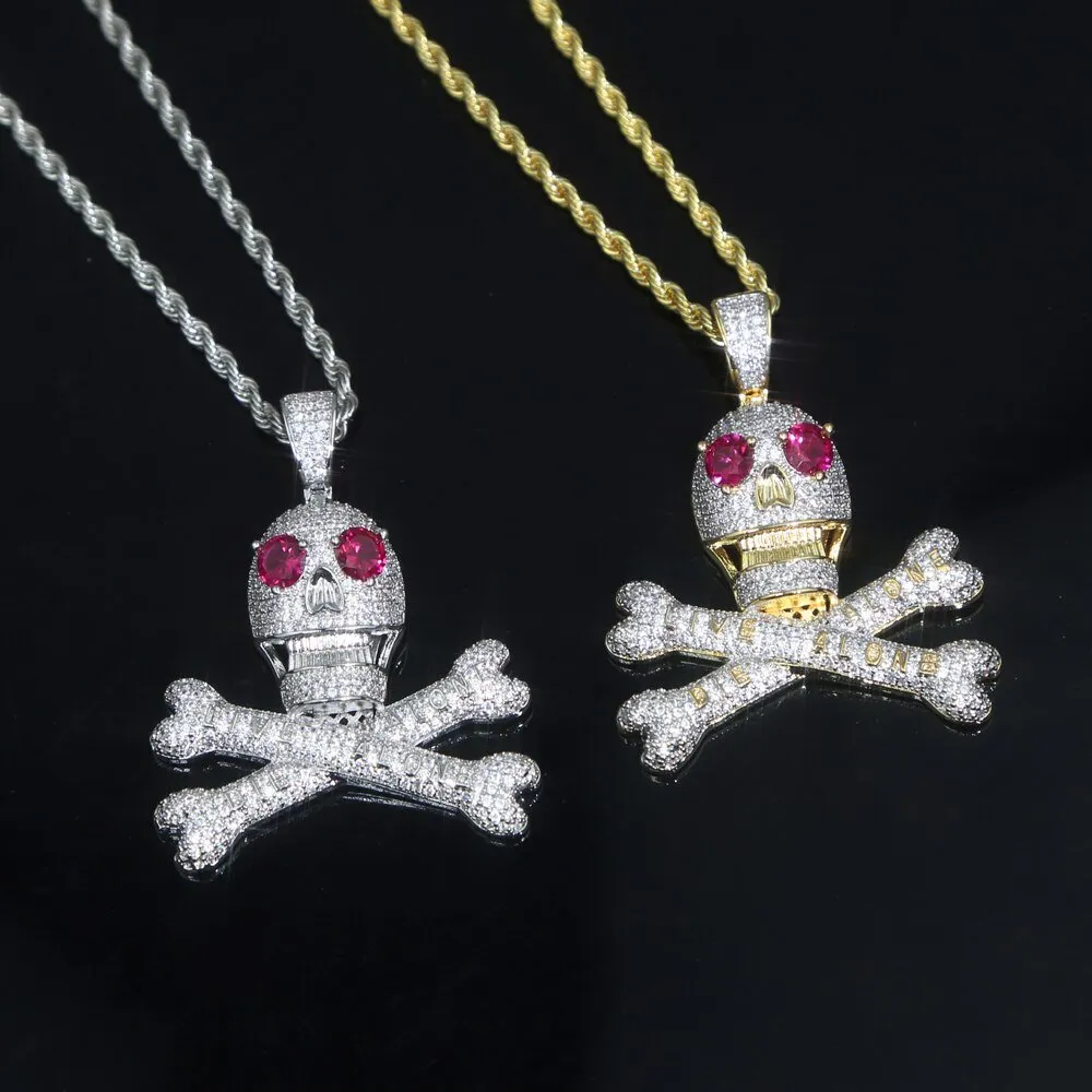 Rock Skull Pave Necklace