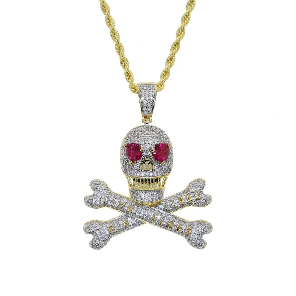 Rock Skull Pave Necklace