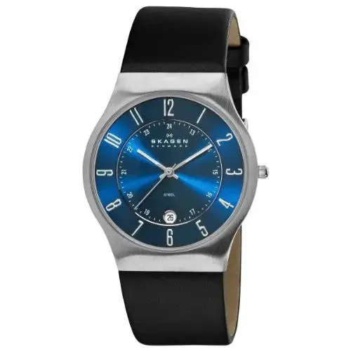 Skagen Men's 233XXLSLN Steel Perfect Blue Leather Watch