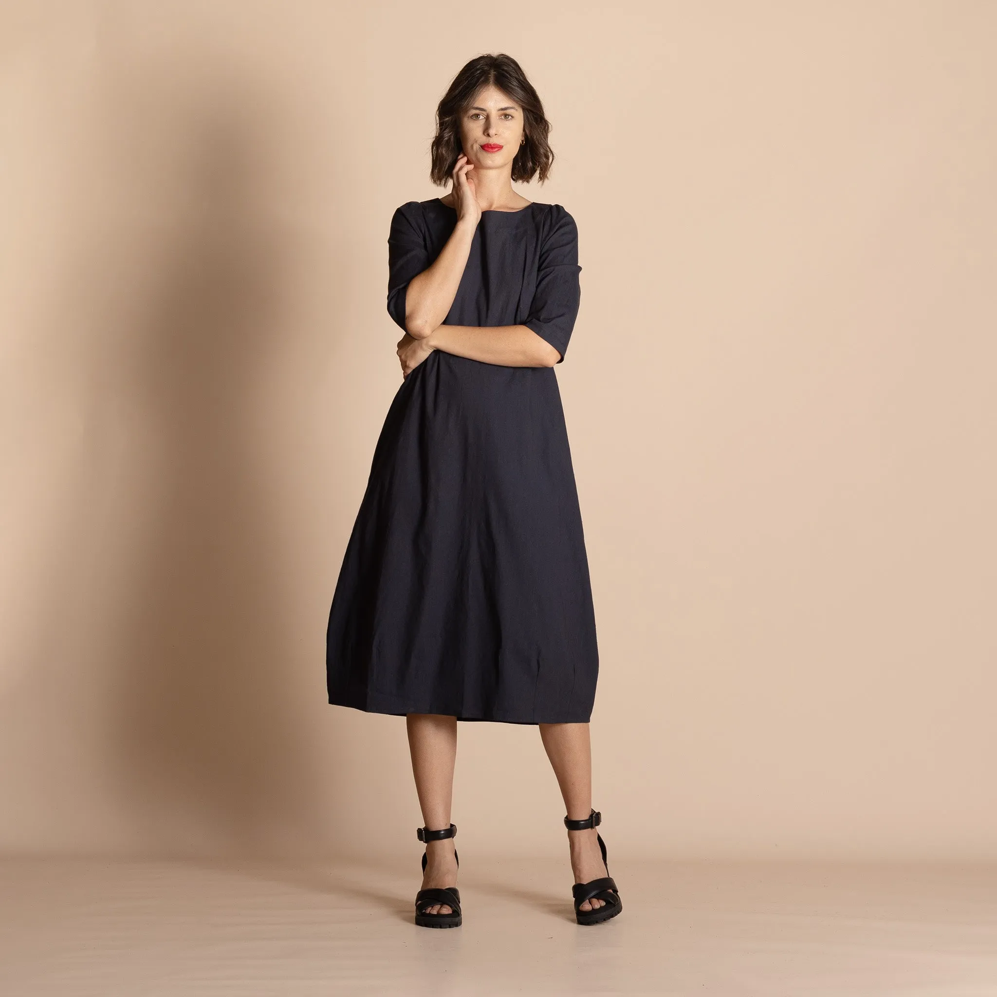 stretch linen romance dress