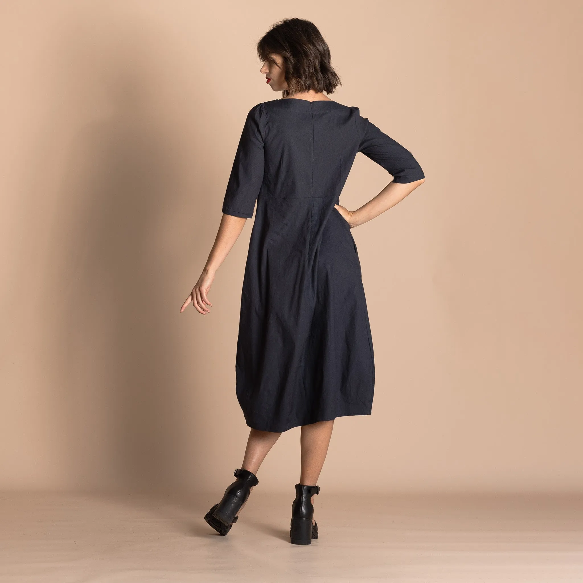 stretch linen romance dress