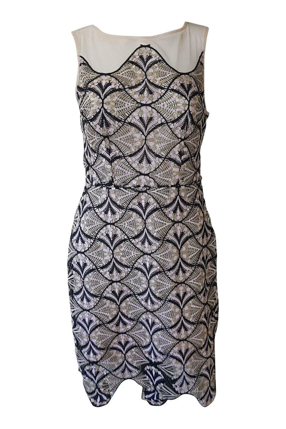 TOPSHOP Wedding Party Blush Pink Sleeveless Lace Overlay Body Con Dress (UK 10)