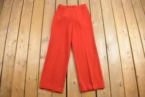 Vintage 1970's Act III Polyester Wool Trousers Size 26 x 27 / Made in USA / Red Pants / 70s / 80s / Pleated / Fashion / Vintage Pants