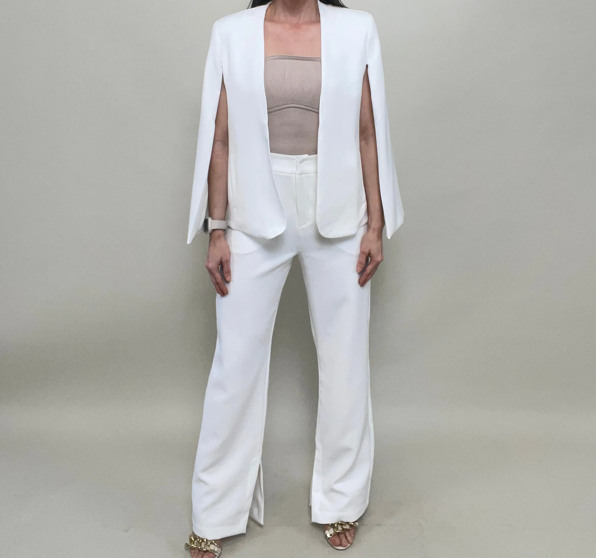 Yesenia Blazer & Pant Set White