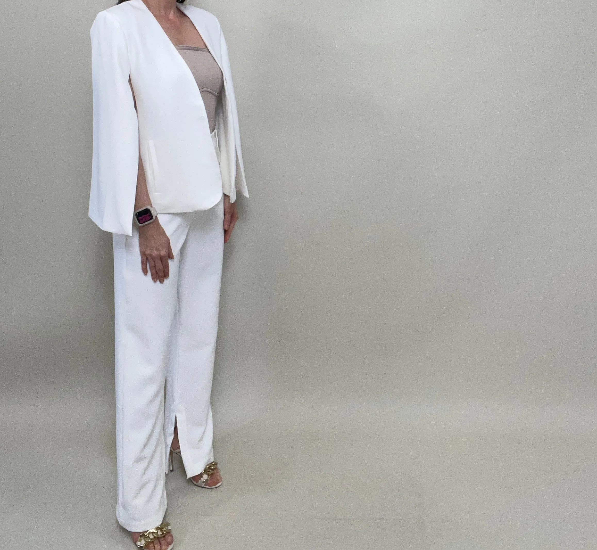 Yesenia Blazer & Pant Set White